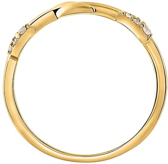 Bague Solis En Argent 925/1000 Jaune Et Oxyde Blanc Femme