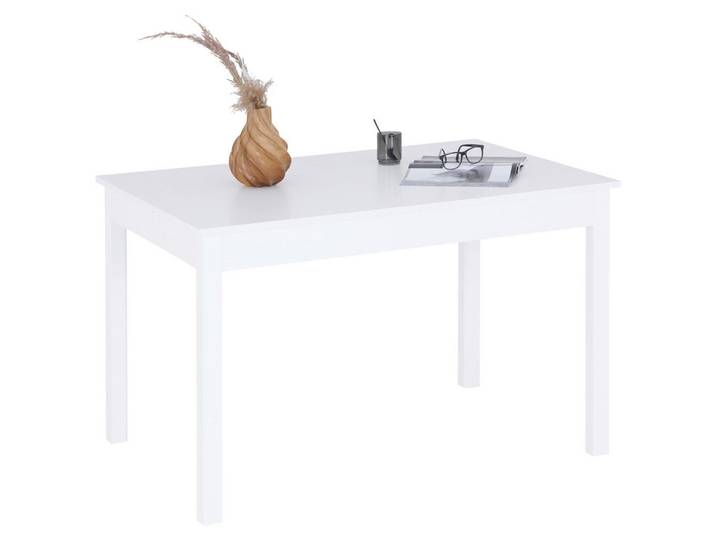 Esstisch ausziehbar Brick 120-160x76cm Weiß