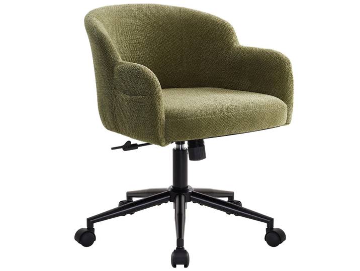 Chaise pivotante IWMH\, chaise de bureau réglable en hauteur\, chaise pivotante pour coiffeuse\, bureau ou chambre à coucher - Velours - Vert