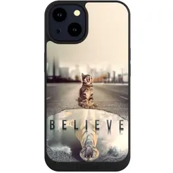 Nivocase Handyhülle für Apple iPhone 14 Hülle NIVOpure Case Schwarz Motivation Tiere Tiger (Apple iPhone 14), Smartphone Hülle, Schwarz