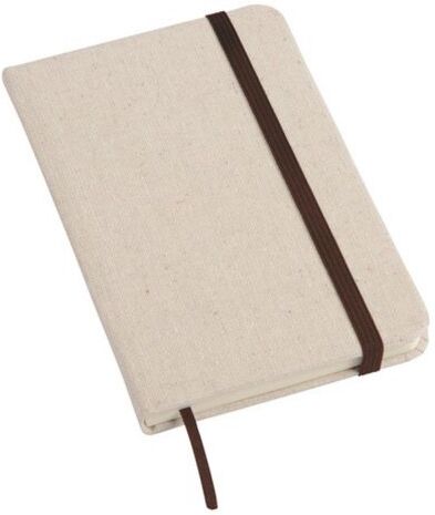 Quaderno Writer A6 righe, copertina canvas, elastico e segnalibro Personalizzate o neutre