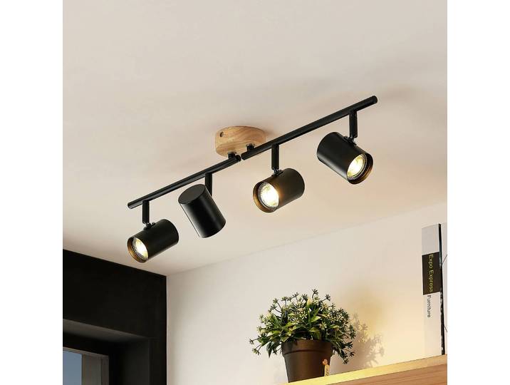 Deckenlampe Xiomara Lindby, dimmbar, schwarz, für Wohn- / Esszimmer, Metall, Modern, Deckenlampe