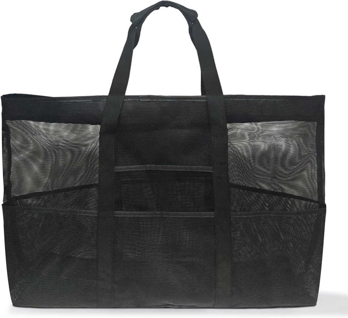 XXL Strandtas met Ritssluiting - Ruime Mesh Tote Bag voor Strand, Reizen en Shoppen