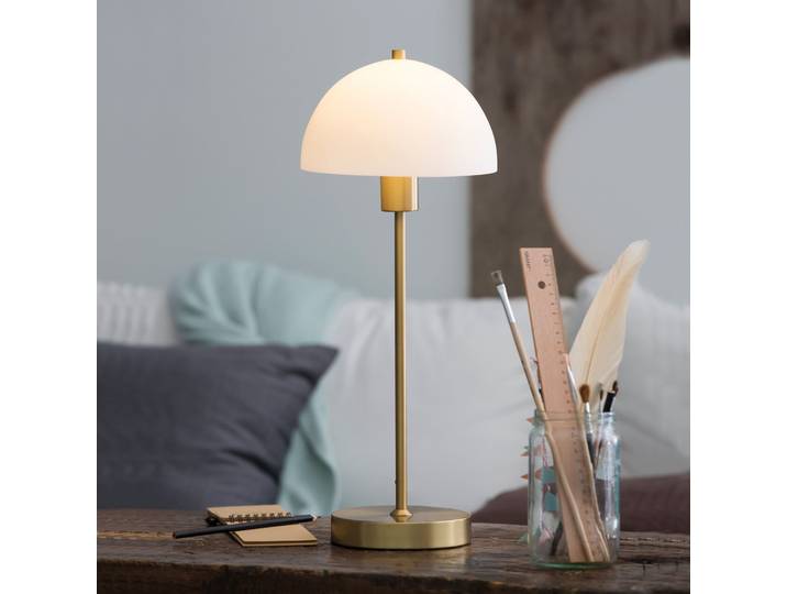 Vienda Lampe de Table Brass/Opal - Herstal - Salon / séjour - Métal