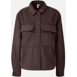 Cord-Bluse mit aufgesetzten Taschen Braun 38