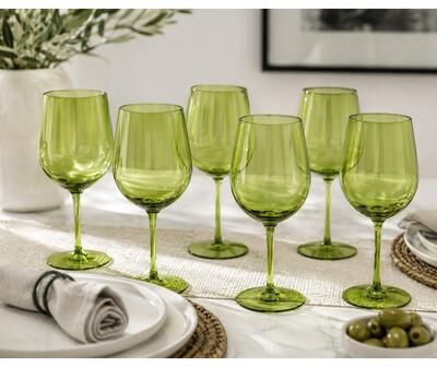 Abode Homewares Montana Stemmed Wine Glass - Celery - Set of 6