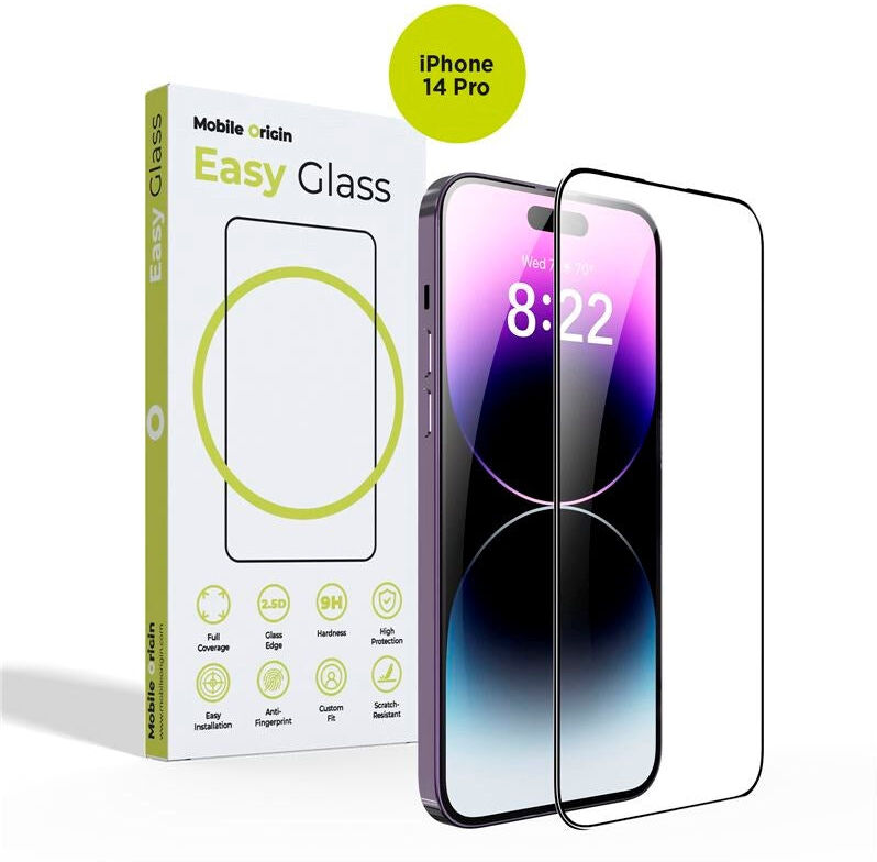 Mobile Origin - iPhone 14 Pro - EasyGlass Skærmbeskyttelsesglas - Gennemsigtig