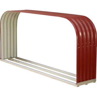 Kaminholzregal VITAVIA "Lignum 401, flach", rot, B:209,6cm H:99,8cm T:40,1cm, Metall, Kaminholzlager, Kaminholzregal, BxTxH: 210x40x100 cm
