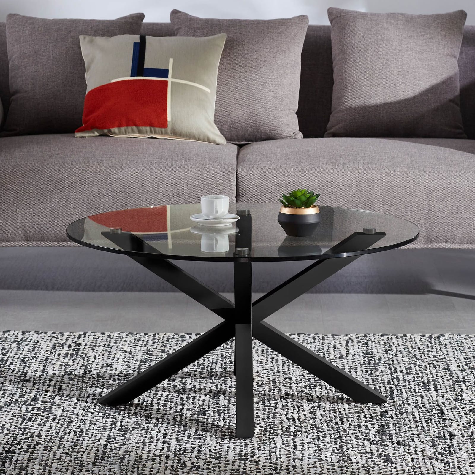 Kave Home Argo Ronde Salontafel - Zwart - Ø82 cm