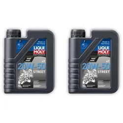 2x Motoröl LIQUI MOLY 1500 Motorbike 4T 20W-50 Motorrad Scooter Roller 1 Liter