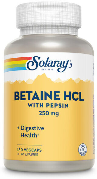 Solaray Betaine HCL Pepsin 250 mg 180 Capsules