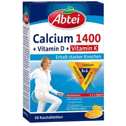 ABTEI Calcium 1400+Vitamin D3+K Kautabletten 30 St