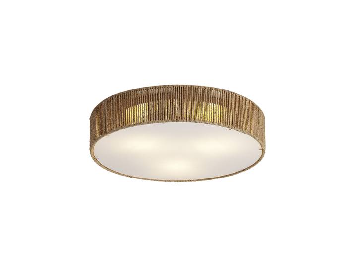 Japandi plafondlamp naturel met kap 46cm 3-lichts - Luz