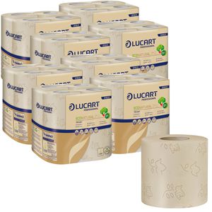 Lucart Toilettenpapier EcoNatural 250, 811831, 2-lagig, Recycling, 250 Blatt, 64 Rollen
