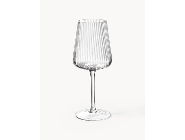 Verres à vin rouge artisanaux avec motif gaufré Cami, 4 pièces