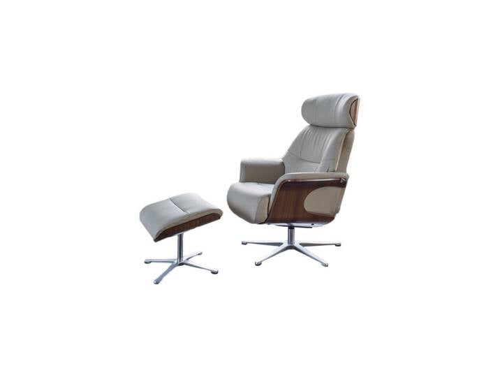 Kawola Relaxsessel Tosar Grau Leder Relaxfunktion, Hellgrau, Metall, Füllung: Schaumstoff, 83x110x89 cm, Wohnzimmer, Sessel, Relaxsessel