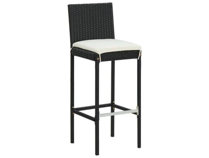 BET Tabourets de bar de jardin et coussins 2pcs Noir Résine tressée BET9306191784370