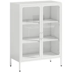 Helloshop26 - Büroschrank 80 x 40 x 110 cm verstellbare Regalböden praktische Aufbewahrung zeitgenössischer Industriestil aus weißem 21_0006407