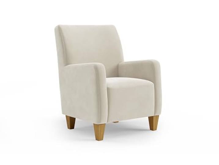 Cavadore Sessel Vida / Polstersessel im trendigen Design / 74 x 93 x 81 / Mikrofaser, Naturweiß