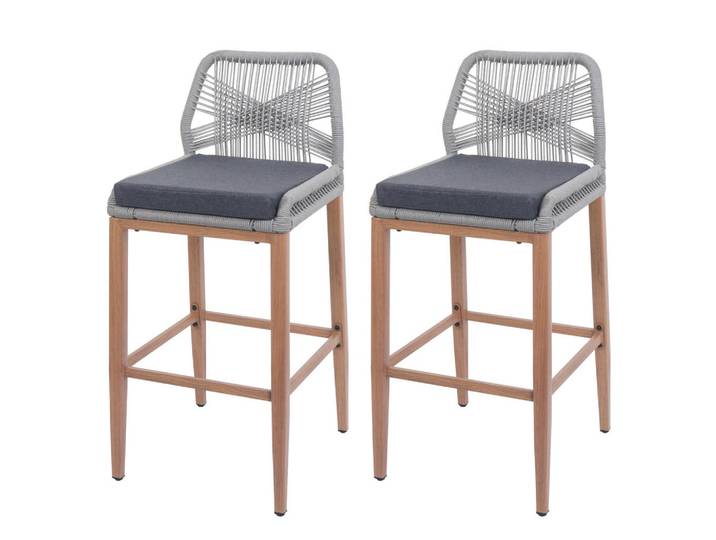 Jamb Barhocker Hellgrau, Anthrazit, Metall, 45x101x50 cm, Esszimmer, Barmöbel, Barhocker