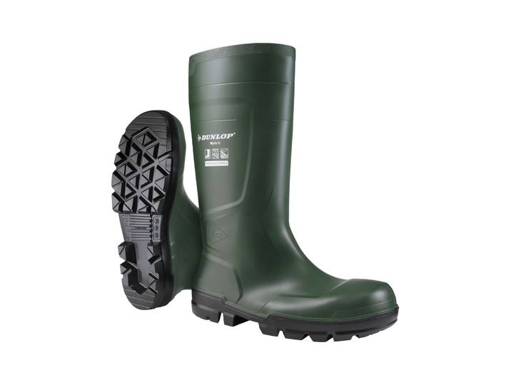 Stiefel DUNLOP Work-It Gr. 49, grün, 49, Obermaterial: 100% PVC PVC., Schuhe, Stiefel