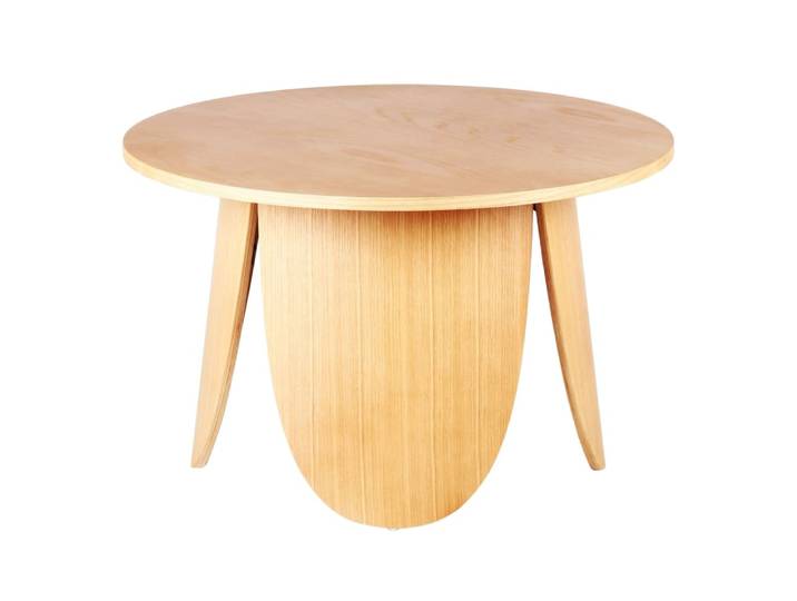 Table basse ronde, finition chêne, ø 80 cm