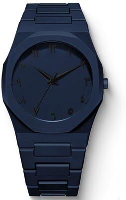 GlowBake Men's Fashion Quartz Watch, Simple Black Dial, Arabic Digital Casual Drip Oil Strap For Stylish Everyday Wear royal Blue