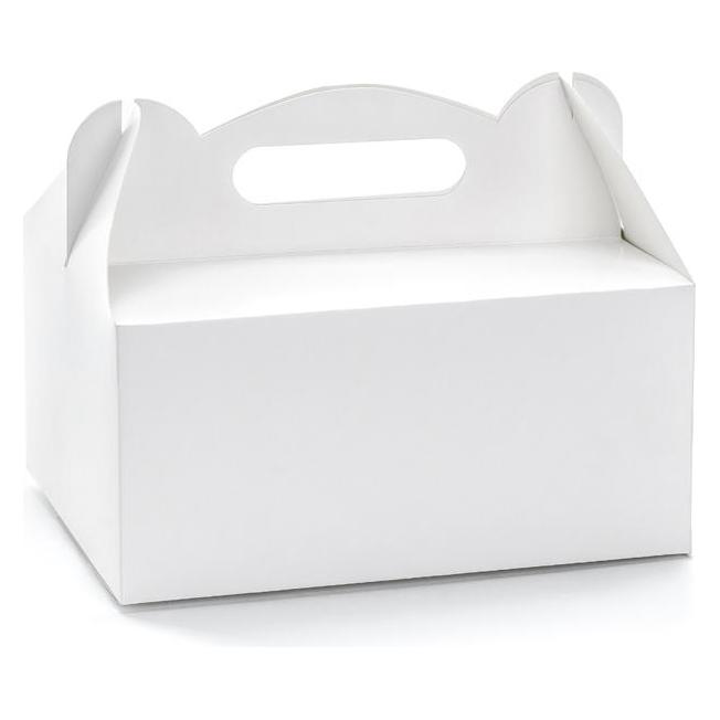 Partydeco Decorative wedding cake boxes, white, 19x14x9cm (1 pkt / 10 pc.) (10x) (39406054)