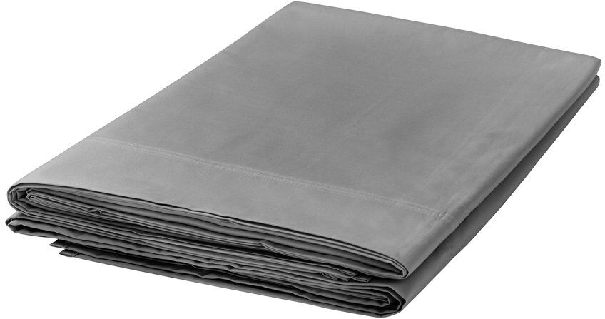 Bedeck of Belfast BOB 300TC EQYPTIAN COTTON Plain Weave / Muslin Flat Sheet Grey Kingsize (5')