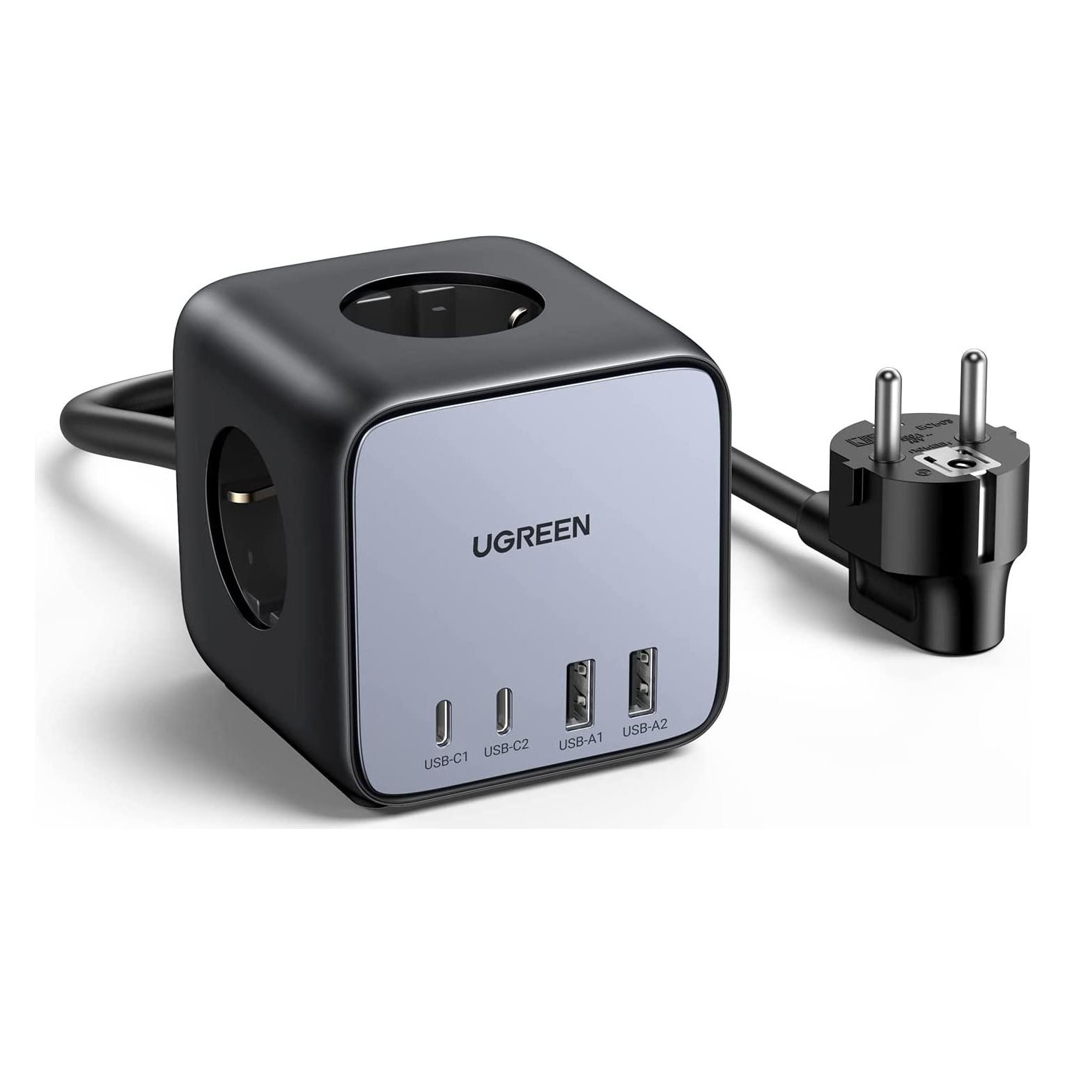 Ugreen Cube CD268 (3x, CEE 7/4, USB-A, USB-C, 1.80 m) (60167)