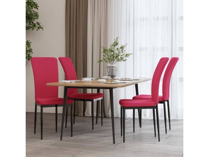 YAP Chaises de salle à manger 4 pcs Rouge bordeaux Velours 112255