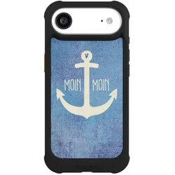 Nivocase Hülle für Apple iPhone Air Stossfeste Handyhülle NIVOmax Case Schwarz Anker Blau maritim (Apple iPhone Air), Smartphone Hülle, Blau, Schwarz