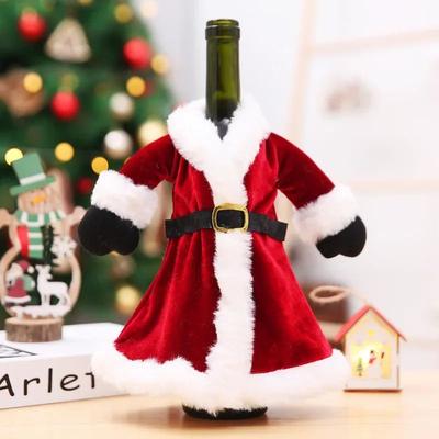 Uplift Treasures Christmas Wine Bottle Cover Set With Santa And Snowman Design a