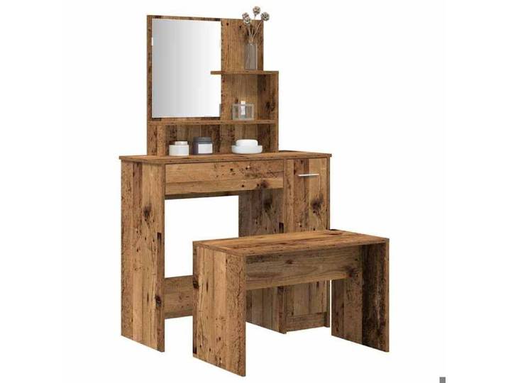 Automne/hiver  Brun Ensemble de coiffeuse vieux bois bois d'ingénierie - Adulte/enfant Nove7958264