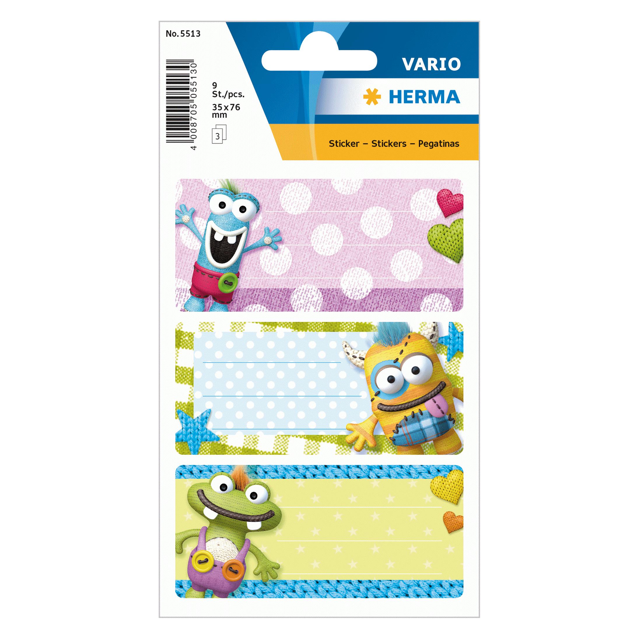 Magni Schuletiketten 76x35mm Kleine Monster (5513)