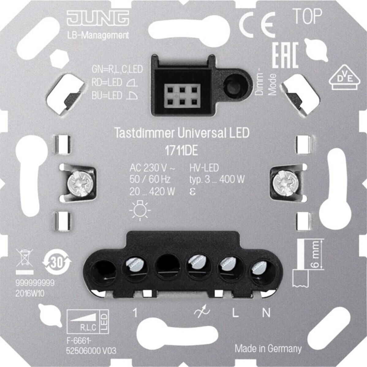 Jung universele LED-dimmer met extra ingang