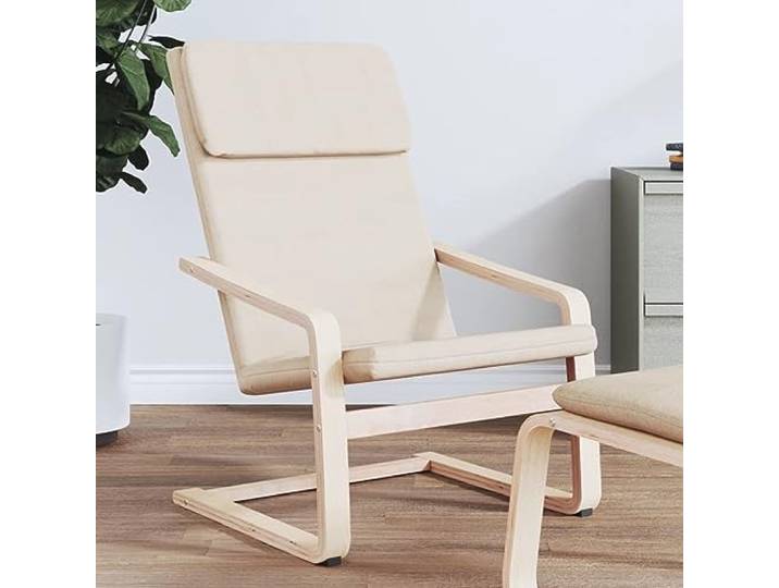 Molumvel Relax-Sessel, Stoff, Polsterung, Wohnzimmer, Creme Massiver Birkenholz-Rahmen, Atmungsaktives Material, Vielseitig einsetzbar