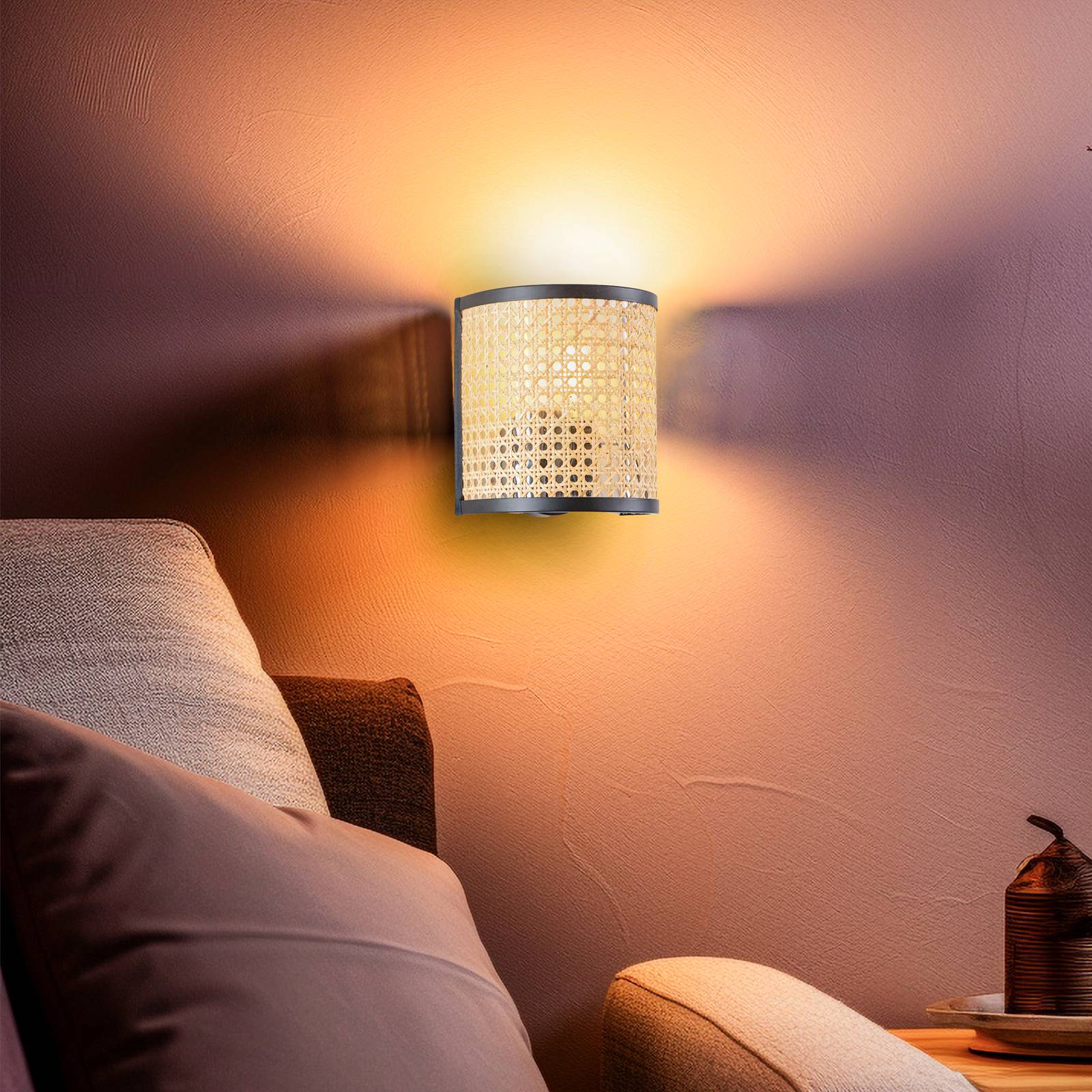 Wandlampe Yaelle Lindby, dimmbar, Holz hell, für Wohn- / Esszimmer, Holz, Skandinavisch, Wandleuchte, Wandlampe Innen