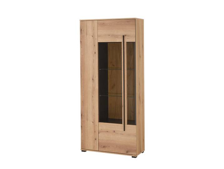 Livetastic Vitrine, Eiche, Kunststoff, 8 Fächer, 90x200x37 cm, stehend, Wohnzimmer, Wohnwände, Vitrinenschränke