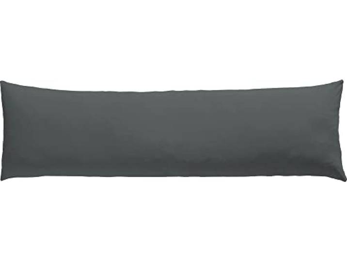Erwin Müller Seitenschläferkissenbezug, Stillkissenbezug Nürnberg Doppel-Jersey, anthrazit Größe 40x140 - strapazierfest, temperaturausgleichend, mit Reißverschluss