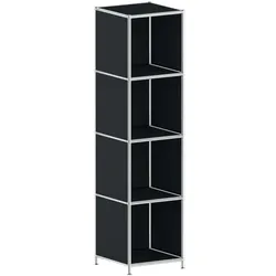 viasit Aktenregal »System 4« schmal 4 OH schwarz, 40.4x155.6x40.4 cm