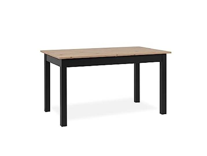 möbelando Esstisch >Coburg< ausziehbar 180cm, Artisan Eiche/Schwarz - 140/180x76,5x80 (BxHxT)