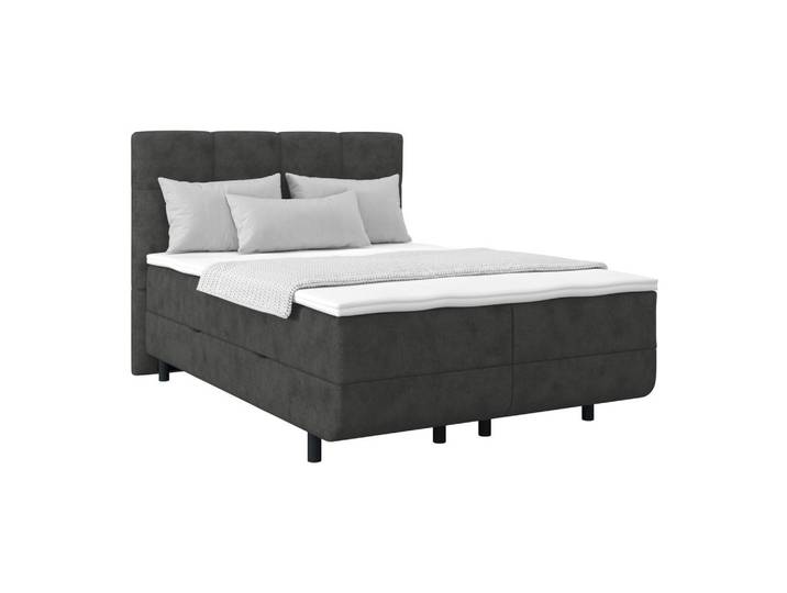 Livetastic Polsterbett, Dunkelgrau, Kunststoff, H3, Höhe ca. 20 cm, 140x200 cm, Bettkasten, Topper durchgehend, Schlafzimmer, Betten, Polsterbetten