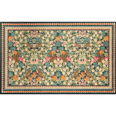 Fußmatte "Garden Luxe Blue", bunt, B:75cm H:7mm L:120cm, Polyamid, WASH+DRY BY KLEEN-TEX, Teppiche, Fußmatte, auch als Läufer erhätlich, waschbar und trocknergeeignet