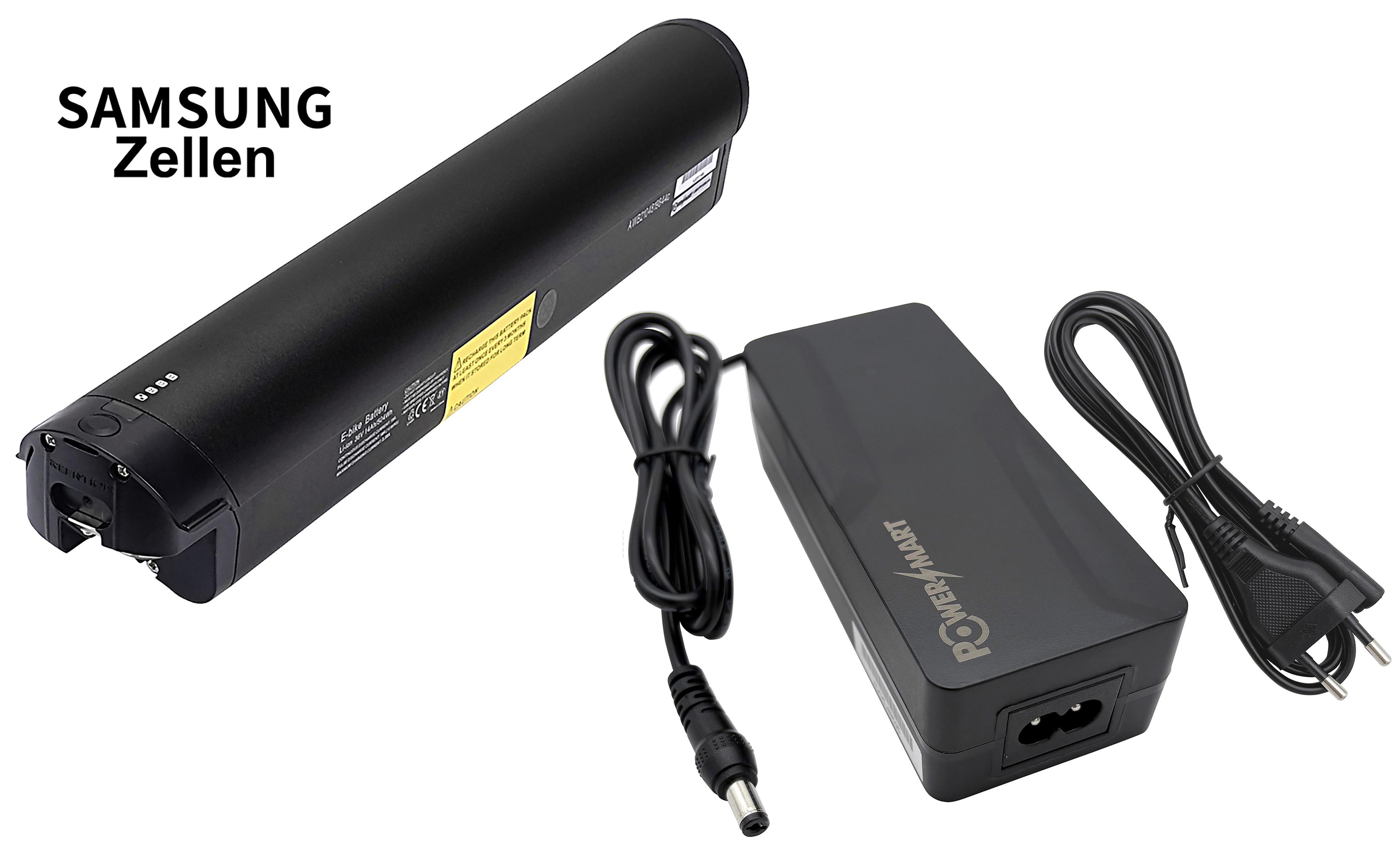 PowerSmart E-Bike Akku 36V 14Ah/504Wh für Telefunken Aufsteiger M925, Telefunken Aufsteiger M922 (Jahr 2022) mit Ladegerät