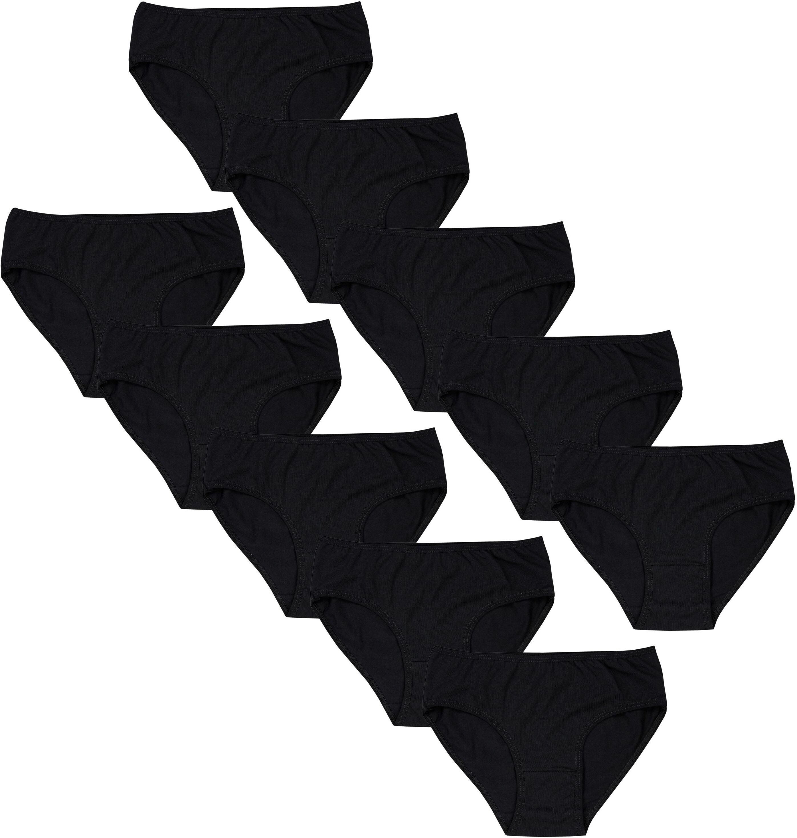 Slip TUPTAM "Slips Mädchen Slips mit Aufdruck 10er Pack", Kinder, Gr. 128, schwarz, Unterhosen Slip