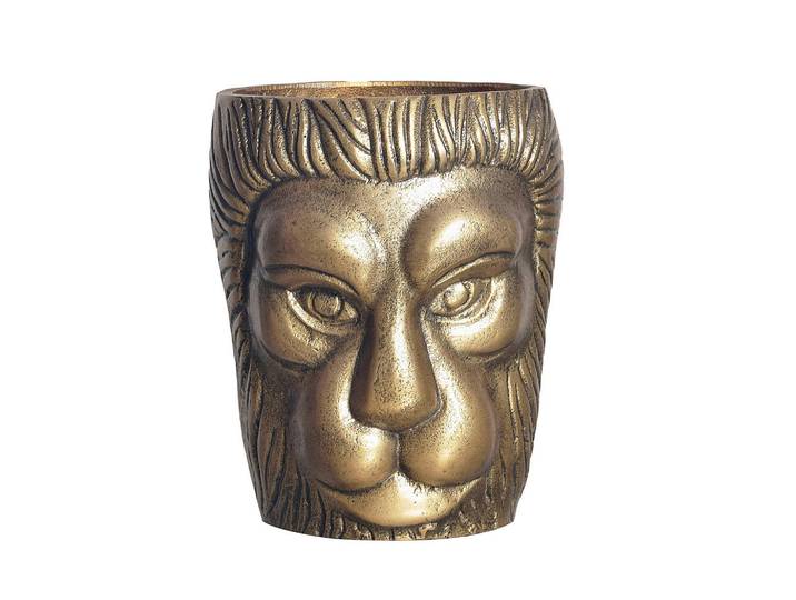 Livetastic Dekovase, Goldfarben, Metall, rund, 18x21x18 cm, handgemacht, auch für frische Blumen geeignet, stehend, zum Stellen, Dekoration, Vase, Metallvase