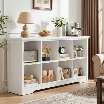 Rackcog 8 Cube Bookshelf with Charging Station, Cube Organizer for Storage Bin