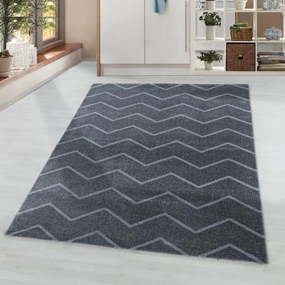 Teppich AYYILDIZ TEPPICHE "RIO 4602", grau, B:140cm H:8mm L:200cm, Polypropylen (PP), Teppiche, Teppich, Pflegeleicht / Strapazierfähig / Trend Colors/ Wohnzimmer