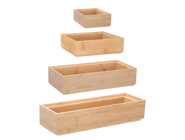 Aufbewahrungsbox Set Bambus 4-teilig